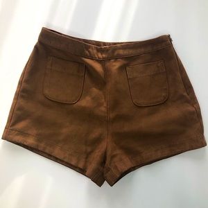 Hollister suede brown shorts